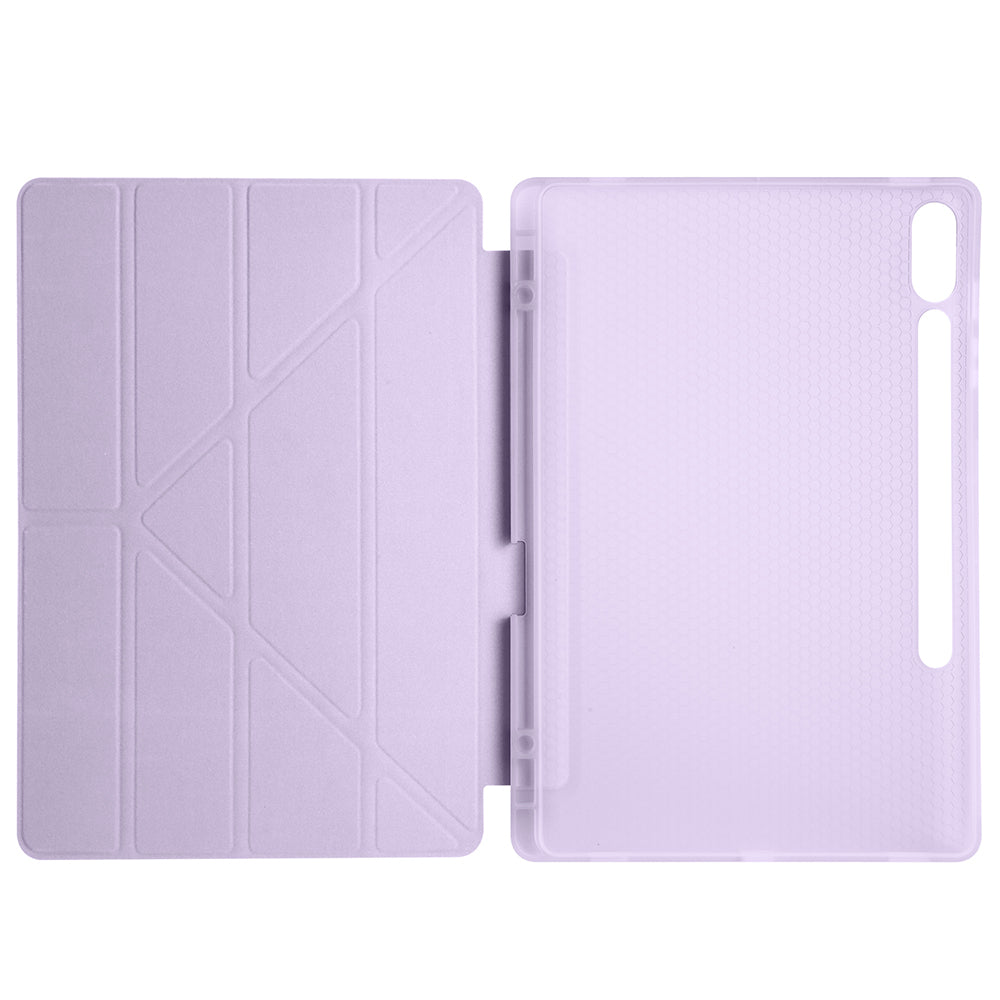 Galaxy Tab S9 FE Plus Kılıf Zore Tri Folding Kalem Bölmeli Standlı Kılıf
