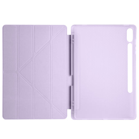Galaxy Tab S9 FE Plus Kılıf Zore Tri Folding Kalem Bölmeli Standlı Kılıf