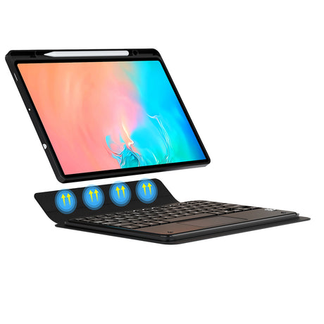 Galaxy Tab S9 FE Zore Border Keyboard Bluetooh Bağlantılı Standlı Klavyeli Tablet Kılıfı