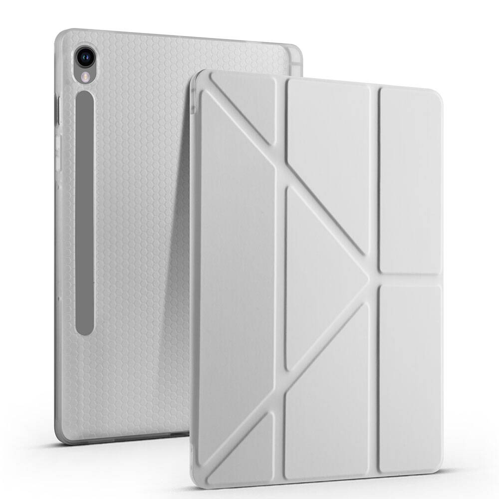 Galaxy Tab S9 Kılıf Zore Tri Folding Kalem Bölmeli Standlı Kılıf