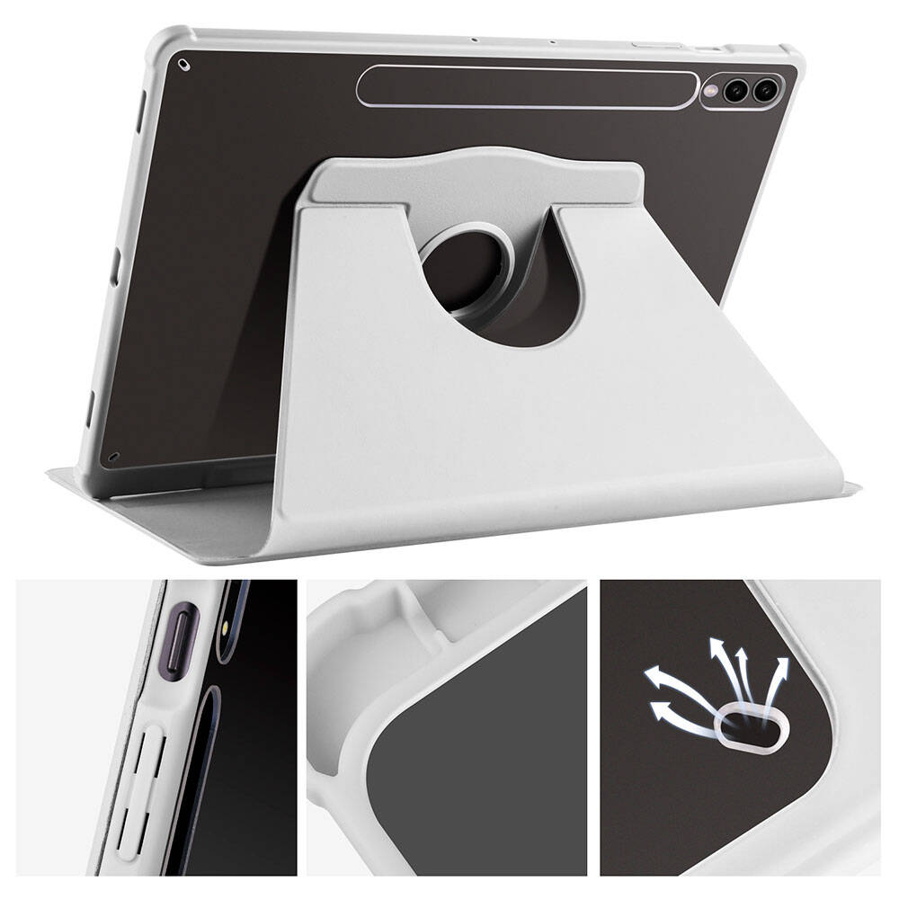 Galaxy Tab S9 Plus Kılıf Zore Termik Kalem Bölmeli Dönebilen Standlı Kılıf