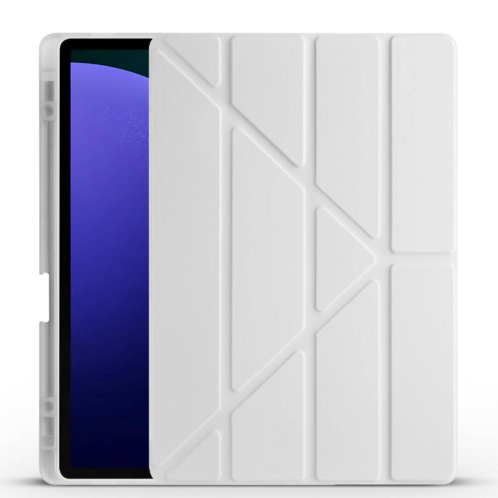 Galaxy Tab S9 Plus Kılıf Zore Tri Folding Kalem Bölmeli Standlı Kılıf