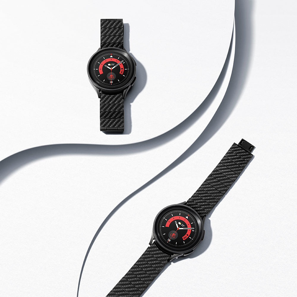 Galaxy Watch 6 44mm Karbon Fiber Pitaka Modern Serisi Black-Grey Twill Kordon