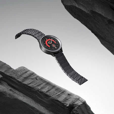 Galaxy Watch 6 44mm Karbon Fiber Pitaka Modern Serisi Black-Grey Twill Kordon