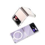 Galaxy Z Flip 3 Kılıf Wireless Şarj Özellikli Airbagli Zore Kıpta Anti Shock M-safe Kapak