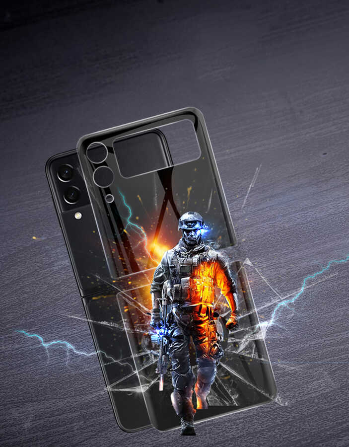 Galaxy Z Flip 3 Zore 3D Standart 2 in 1 Arka Koruyucu