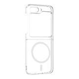 Galaxy Z Flip 5 Kamera Korumalı M-Safe Şarj Özellikli Şeffaf Zore London Sert PC Kapak