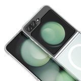 Galaxy Z Flip 5 Kamera Korumalı M-Safe Şarj Özellikli Şeffaf Zore London Sert PC Kapak