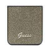 Galaxy Z Flip 5 Kılıf Guess Orjinal Lisanslı Yazı Logolu Glitter Flakes Kapak