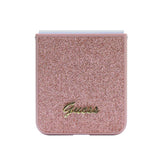 Galaxy Z Flip 5 Kılıf Guess Orjinal Lisanslı Yazı Logolu Glitter Script Kapak