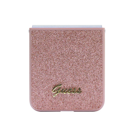 Galaxy Z Flip 5 Kılıf Guess Orjinal Lisanslı Yazı Logolu Glitter Script Kapak