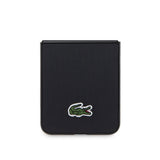 Galaxy Z Flip 5 Kılıf Lacoste Orjinal Lisanslı PU Pike Desenli Arka Yüzey İkonik Timsah Dokuma Logolu Kapak