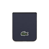 Galaxy Z Flip 5 Kılıf Lacoste Orjinal Lisanslı PU Pike Desenli Arka Yüzey İkonik Timsah Dokuma Logolu Kapak