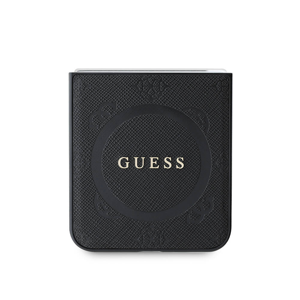 Galaxy Z Flip 6 Kılıf Guess Orjinal Lisanslı M-safe Şarj Özellikli Saffiano Metal Logo Kapak