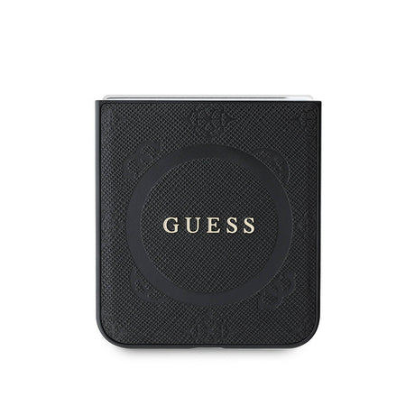Galaxy Z Flip 6 Kılıf Guess Orjinal Lisanslı M-safe Şarj Özellikli Saffiano Metal Logo Kapak