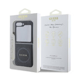 Galaxy Z Flip 6 Kılıf Guess Orjinal Lisanslı M-safe Şarj Özellikli Saffiano Metal Logo Kapak