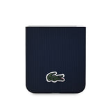 Galaxy Z Flip 6 Kılıf Lacoste Orjinal Lisanslı M-safe Şarj Özellikli Pike Desenli Arka Yüzey İkonik Timsah Dokuma Logolu Kapak