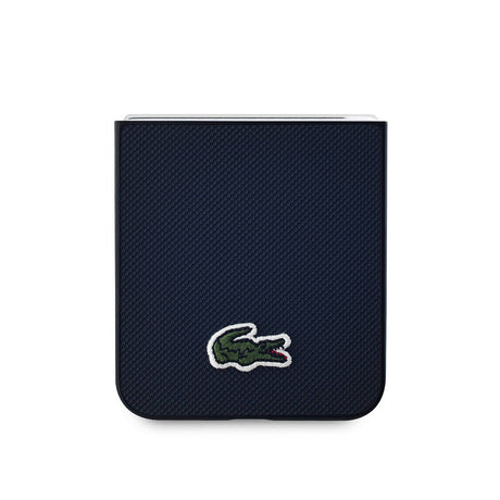 Galaxy Z Flip 6 Kılıf Lacoste Orjinal Lisanslı M-safe Şarj Özellikli Pike Desenli Arka Yüzey İkonik Timsah Dokuma Logolu Kapak