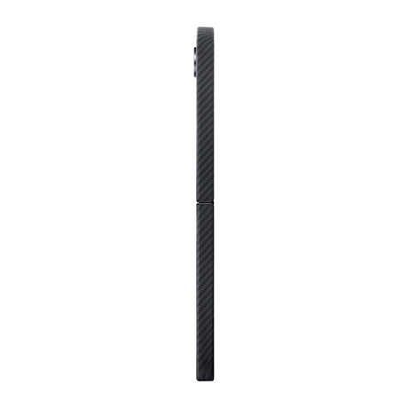 Galaxy Z Flip 6 Kılıf M-safe Şarj Özellikli 600D Aramid Fiber Pitaka Ultra-Slim Classic Serisi Black-Grey Twill Kapak