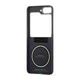 Galaxy Z Flip 6 Kılıf M-safe Şarj Özellikli 600D Aramid Fiber Pitaka Ultra-Slim Classic Serisi Black-Grey Twill Kapak
