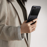 Galaxy Z Flip 6 Kılıf M-safe Şarj Özellikli 600D Aramid Fiber Pitaka Ultra-Slim Classic Serisi Black-Grey Twill Kapak