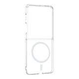 Galaxy Z Flip 7 Kamera Korumalı M-Safe Şarj Özellikli Şeffaf Zore London Sert PC Kapak