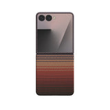 Galaxy Z Flip 7 Kılıf M-safe Şarj Özellikli Aramid Fiber Pitaka Tactile Woven Sunset-Moonrise Serisi Kapak