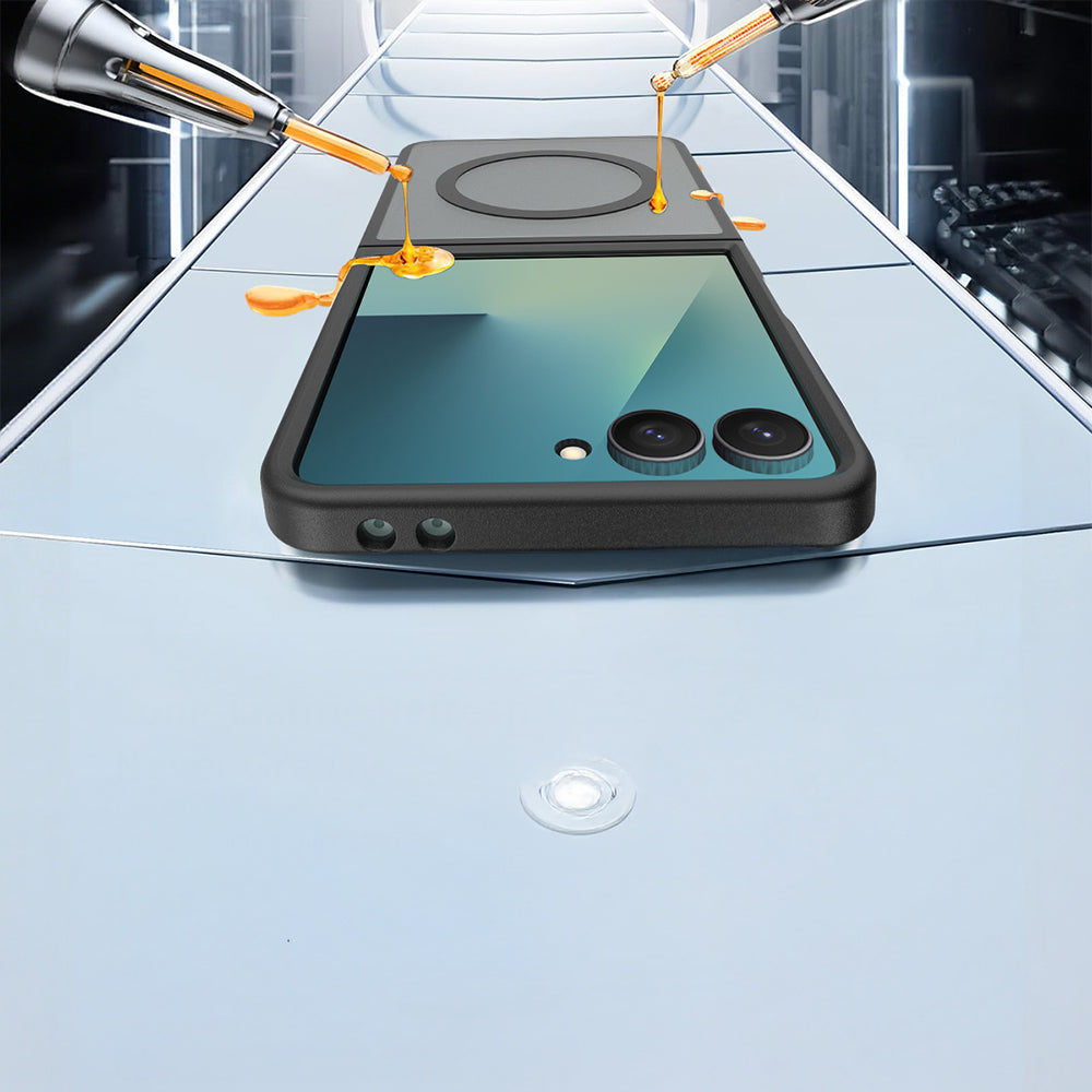 Galaxy Z Flip 7 Kılıf M-Safe Şarj Özellikli Kamera Korumalı Zore Lunex Kapak