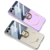Galaxy Z Flip 7 Kılıf M-safe Şarj Özellikli Zore Kıpta Yüzüklü Flip Sert Kapak