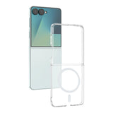 Galaxy Z Flip 8 Kamera Korumalı M-Safe Şarj Özellikli Şeffaf Zore London Sert PC Kapak