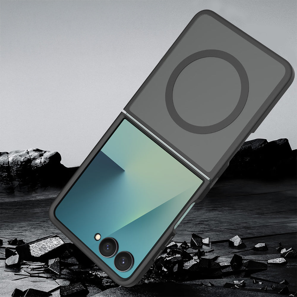 Galaxy Z Flip 8 Kılıf M-Safe Şarj Özellikli Kamera Korumalı Zore Lunex Kapak