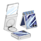 Galaxy Z Flip 8 Kılıf M-safe Şarj Özellikli Zore Kıpta KPT-06 Ring Standlı Kapak