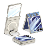 Galaxy Z Flip 8 Kılıf M-safe Şarj Özellikli Zore Kıpta KPT-06 Ring Standlı Kapak
