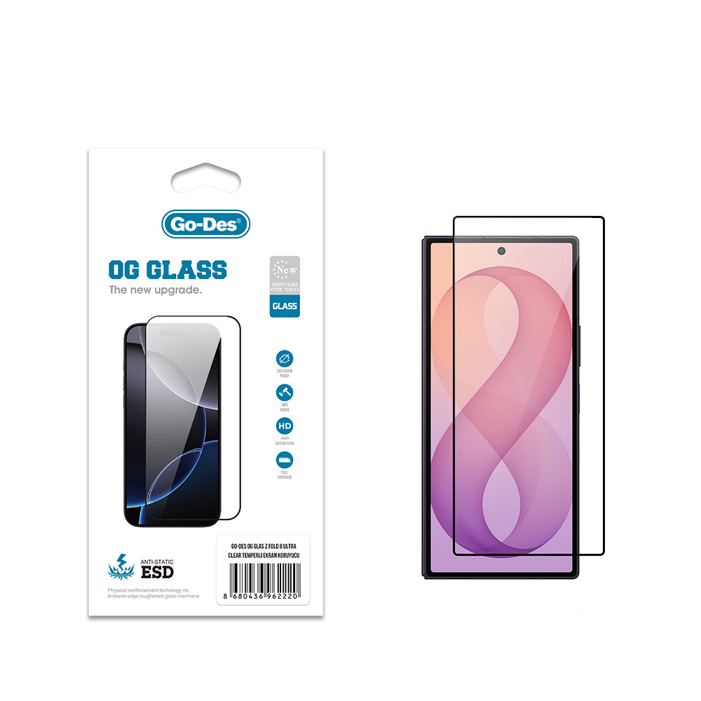 Galaxy Z Fold 8 Ultra Go Des OG Glass Antistatik Temperli Cam Ekran Koruyucu