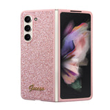 Galaxy Z Fold 5 Kılıf Guess Orjinal Lisanslı Yazı Logolu Glitter Script Kapak
