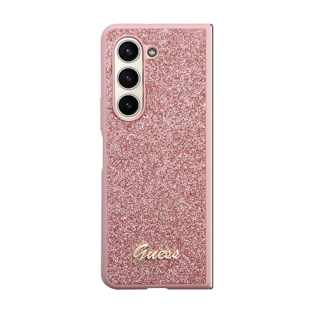 Galaxy Z Fold 5 Kılıf Guess Orjinal Lisanslı Yazı Logolu Glitter Script Kapak
