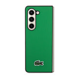 Galaxy Z Fold 5 Kılıf Lacoste Orjinal Lisanslı PU Pike Desenli Arka Yüzey İkonik Timsah Dokuma Logolu Kapak