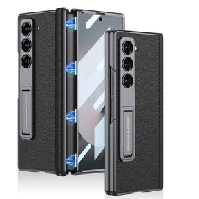 ​Galaxy Z Fold 6 Kılıf Deri Standlı Zore Kıpta Premium Kılıf