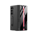 ​Galaxy Z Fold 6 Kılıf Kamera Korumalı Kartlıklı Kalem Bölmeli Zore Kıpta Çizgili Droga Kılıf