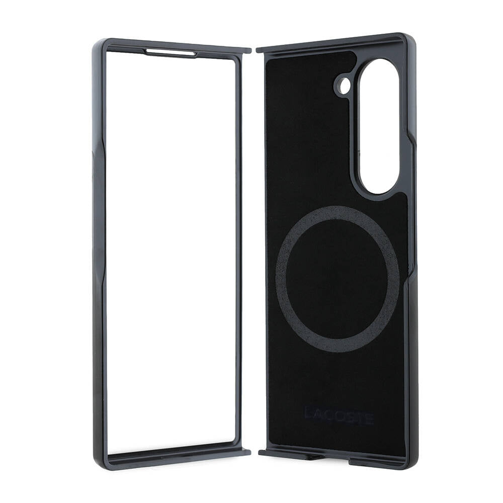 Galaxy Z Fold 6 Kılıf Lacoste Orjinal Lisanslı PU Pike Desenli Arka Yüzey İkonik Timsah Dokuma Logolu Kapak