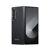 Galaxy Z Fold 6 Kılıf M-safe Şarj Özellikli 600D Aramid Fiber Pitaka Ultra-Slim Classic Serisi Black-Grey Twill Kapak