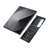 Galaxy Z Fold 6 Kılıf M-safe Şarj Özellikli 600D Aramid Fiber Pitaka Ultra-Slim Classic Serisi Black-Grey Twill Kapak