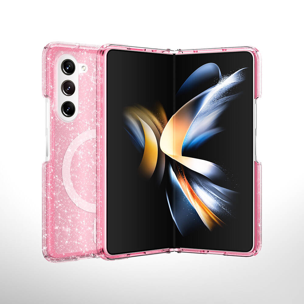Galaxy Z Fold 6 Kılıf M-safe Şarj Özellikli Parlayan Simli Saydam Renkli Zore Allstar Kapak