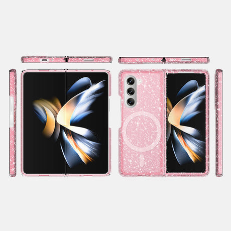Galaxy Z Fold 6 Kılıf M-safe Şarj Özellikli Parlayan Simli Saydam Renkli Zore Allstar Kapak