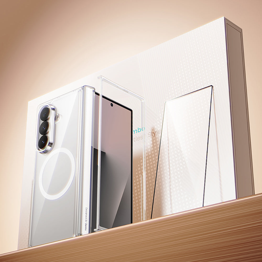 Galaxy Z Fold 7 Benks Crystal Grand Combo Üçlü Aksesuar Seti (Ön Arka Şeffaf Kapak + Ekran Koruyucu)