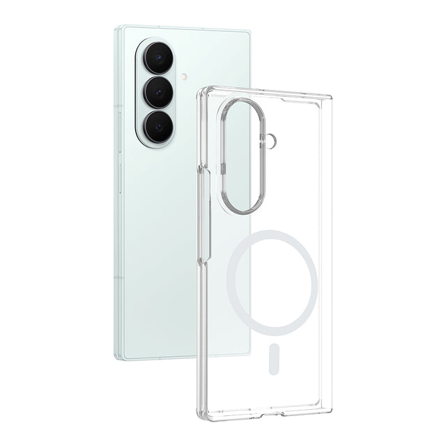 Galaxy Z Fold 7 Kamera Korumalı M-Safe Şarj Özellikli Şeffaf Zore London Sert PC Kapak