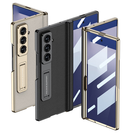 ​Galaxy Z Fold 7 Kılıf Deri Standlı Zore Kıpta Premium Kılıf