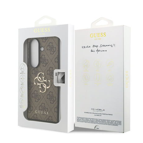 Galaxy Z Fold 7 Kılıf Guess Orjinal Lisanslı PU Deri Büyük Metal Logo Dizaynlı Kapak