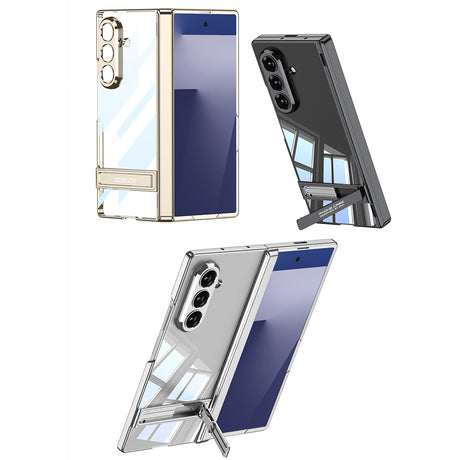 Galaxy Z Fold 7 Kılıf Kamera Korumalı Şeffaf Tasarımlı Zore Lego Standlı Kapak