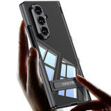 Galaxy Z Fold 7 Kılıf Kamera Korumalı Şeffaf Tasarımlı Zore Lego Standlı Kapak